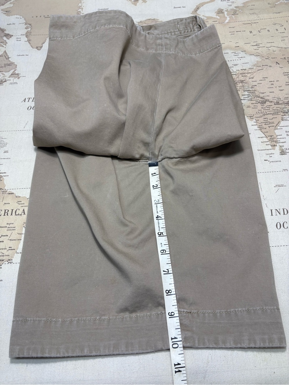 Polo Ralph Lauren•Chino Style•Shorts•Khaki•Flat Front•5 Pocket•Sz 34•Drawstring - Picture 12 of 16